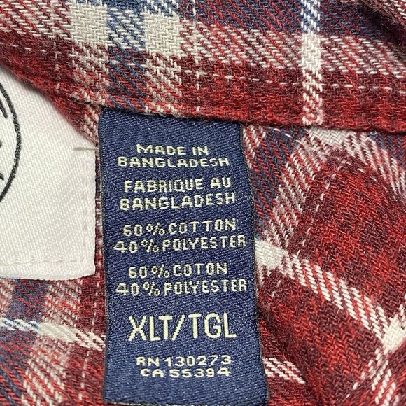 Blue Ridge Men's XLT 18.5-37 Cotton Soft Flannel Shirt Tartan Plaid Grunge Punk - Picture 10 of 11